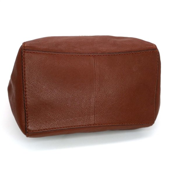 Frye Side Pocket Hobo Bag Shoulder Style DB323 Purse Cognac Brown Leather - Picture 5 of 7